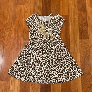 Place Brown Leopard Print Kids Dress